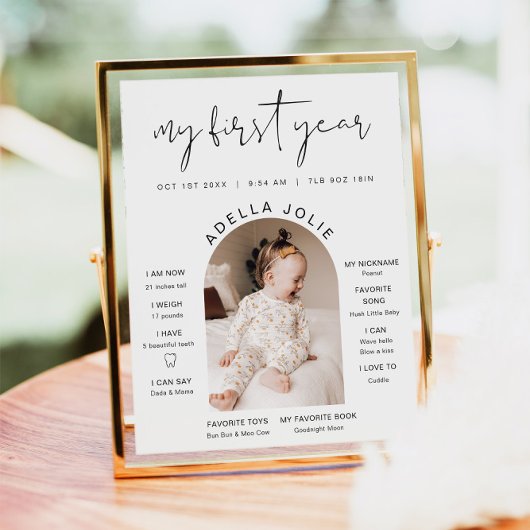 ADELLA Minimalistisch Arch Foto Erstes Jahr Meilen Poster