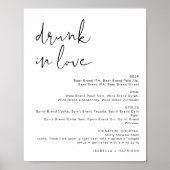 ADELLA Minimalistisch Betrunken in Liebe Bar Menu  Poster (Vorne)