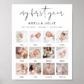 ADELLA Minimalistisch Boho Erstes Jahr Foto Meilen Poster (Vorne)