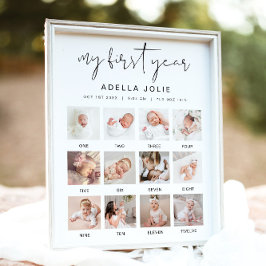 ADELLA Minimalistisch Boho Erstes Jahr Foto Meilen Poster