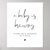 ADELLA Minimalistisch Ein Baby braut Bier-Zeichen Poster (Vorne)
