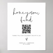 ADELLA Minimalistisch Honeymoon Fund Wedding Sign Poster (Vorne)