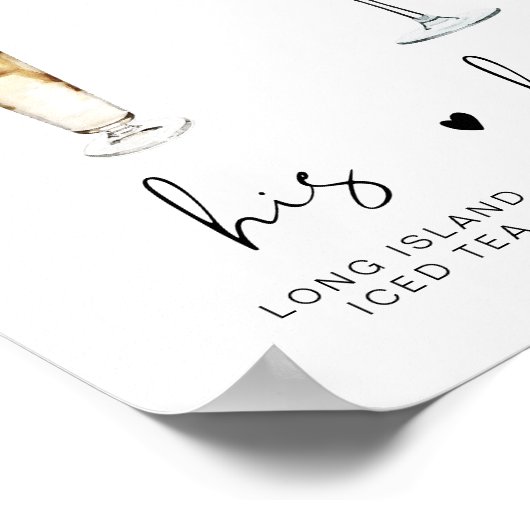 ADELLA Minimalistisch Signature Drink Hochzeit Bar Poster (Ecke)