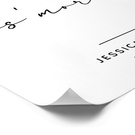 ADELLA Minimalistisch S'more Wedding Sign Poster (Ecke)