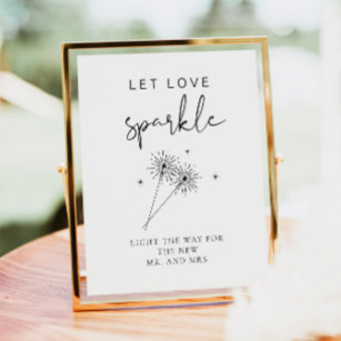 ADELLA Minimalistisch Wedding Sparkler Senden Sie  Poster