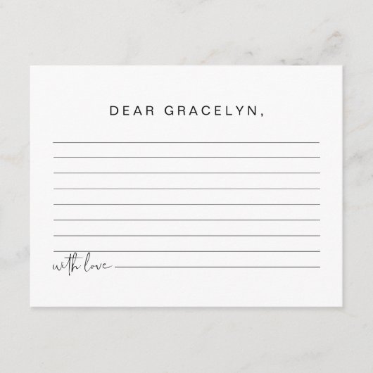 ADELLA Minimalistische Kinderzeitkapsel Begleitkarte (Vorderseite)