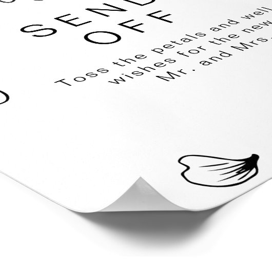 ADELLA Modern Boho Wedding Petal Toss Absenden Poster (Ecke)