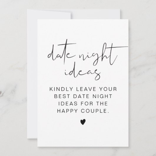 ADELLA Modern Date Night Ideas Date Jar Sign Card Einladung (Vorderseite)