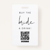 ADELLA Modern Edgy kaufen die Braut einen Drink QR Ausweis (Vorderseite)