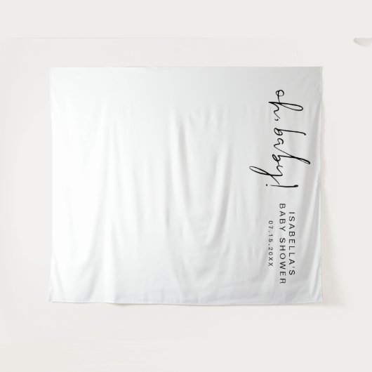 ADELLA Modern Minimal Baby Shower Foto Tapestry Wandteppich (Vorderseite (Horizontal))