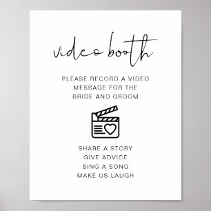 ADELLA Modern Minimal Wedding Video Booth Sign Poster