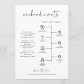 ADELLA Modern Minimal Welcome Letter Timeline Card Menükarte (Rückseite)