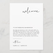 ADELLA Modern Minimal Welcome Letter Timeline Card Menükarte (Vorderseite)