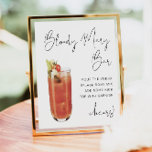 ADELLA Modern Minimalistisch Bloody Mary Bar Sign Poster<br><div class="desc">Dieses blutige märchenhafte Bar zeichnet sich durch eine Aquarellfarbe Bloody Mary,  einen edgy handgeschriebenen Schriftart und ein modernes minimalistisches Design aus. Ändern Sie die Farbe des Schriftartes und die Hintergrundfarbe ganz einfach an Ihre Veranstaltung. Das Hotel eignet sich ideal für Hochzeiten,  Pärchenduschen,  Brautparty,  Verlobungsfeiern oder andere Veranstaltungen.</div>