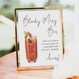 ADELLA Modern Minimalistisch Bloody Mary Bar Sign Poster