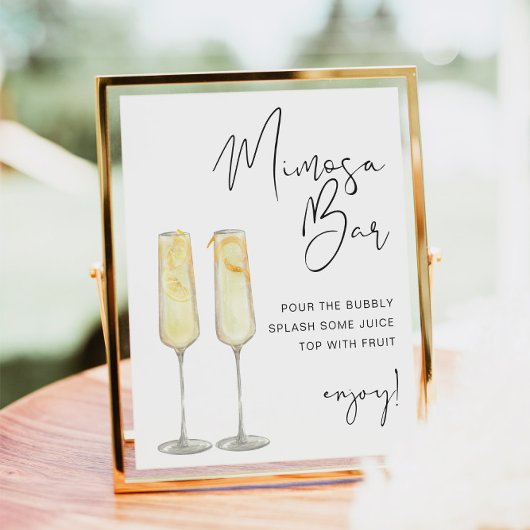 ADELLA Modern Minimalistisch Bridal Mimosa Bar Sig Poster