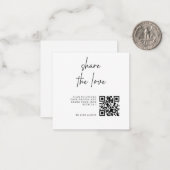 ADELLA Modern Share the Liebe QR Code Table Cards Mitteilungskarte (Vorderseite/Rückseite Beispiel)