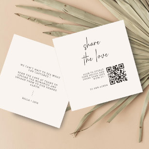 ADELLA Modern Share the Liebe QR Code Table Cards Mitteilungskarte
