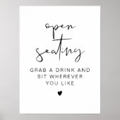 ADELLA Modern Wedding Open Seating Zeichen Poster (Vorne)