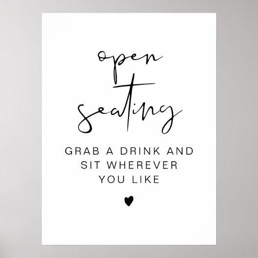 ADELLA Modern Wedding Open Seating Zeichen Poster (Vorne)