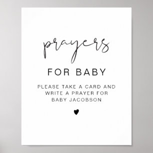 ADELLA Moderne Babydusche Gebete für Babysignatur Poster