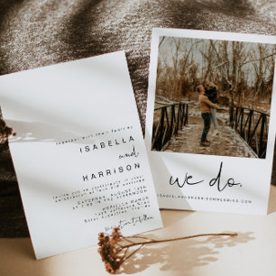 ADELLA Moderne Hochzeit des Minimalistischen Fotos Einladung