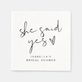 ADELLA Moderne Minimal sagte sie ja Brautparty Serviette (Vorderseite)