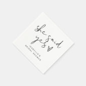 ADELLA Moderne Minimal sagte sie ja Brautparty Serviette (Ecke)