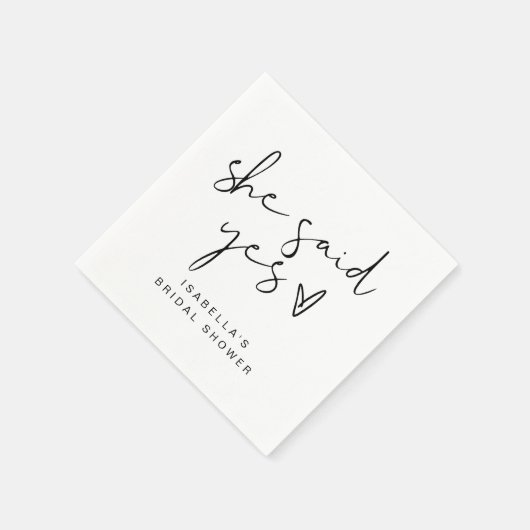 ADELLA Moderne Minimal sagte sie ja Brautparty Serviette (Ecke)