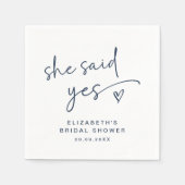 ADELLA Moderne Minimal sagte sie ja Brautparty Serviette (Vorderseite)