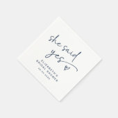 ADELLA Moderne Minimal sagte sie ja Brautparty Serviette (Ecke)