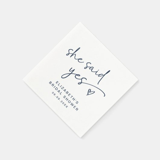 ADELLA Moderne Minimal sagte sie ja Brautparty Serviette (Ecke)