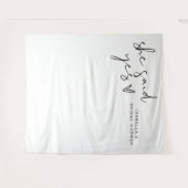 ADELLA Moderne Minimal sagte sie ja Brautparty Wandteppich (Vorderseite (Horizontal))