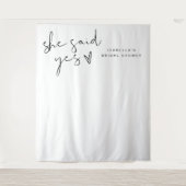 ADELLA Moderne Minimal sagte sie ja Brautparty Wandteppich (Vorderseite)