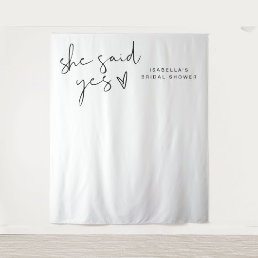 ADELLA Moderne Minimal sagte sie ja Brautparty Wandteppich (Vorderseite)