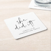 ADELLA Moderne Minimal sie machte es Graduierungsp Rechteckiger Pappuntersetzer (angewinkelt)