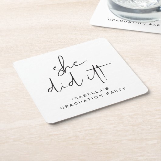 ADELLA Moderne Minimal sie machte es Graduierungsp Rechteckiger Pappuntersetzer (angewinkelt)