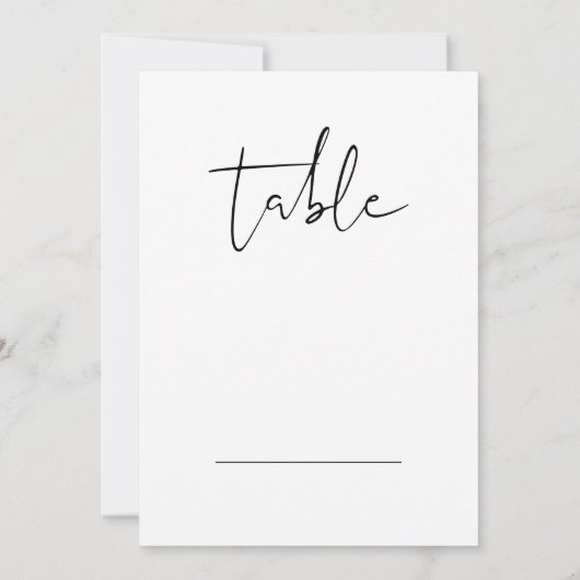 ADELLA Moderne minimale Hochzeitstorte-Tischnummer Einladung (Rückseite)