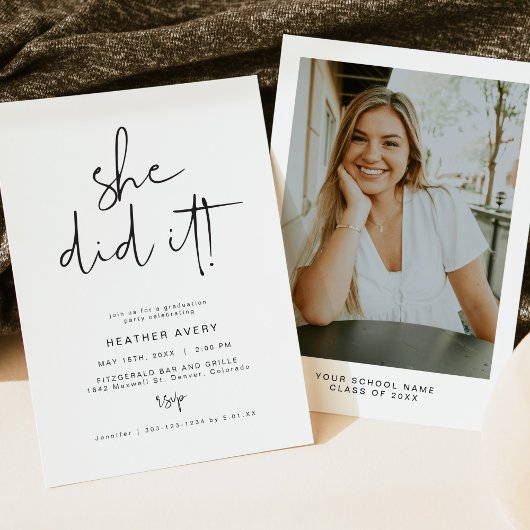 ADELLA Moderne Minimalistisch Graduierungspartei Einladung