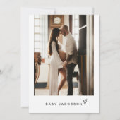 ADELLA Moderne Minimalistisch Oh Baby Dusche Einla Einladung (Rückseite)