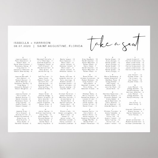 ADELLA Moderne, Minimalistische Alphabetische Sitz Poster (Vorne)