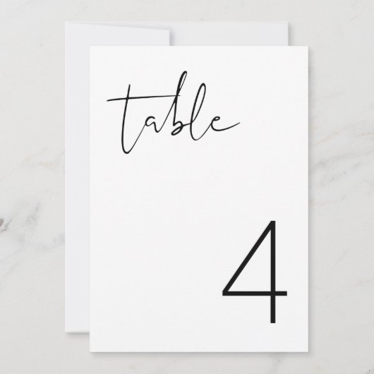 ADELLA - Moderne Minimalistische, einfache Tischnu Einladung (Rückseite)