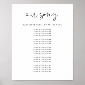 ADELLA Moderne Minimalistische Hochzeitssong-Texte Poster (Vorne)