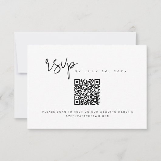 ADELLA Moderne Minimalistische QR Code Wedding RSV Einladung (Vorderseite)
