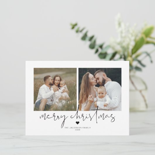 ADELLA Moderne Minimalistische Weihnachtskarte 2 F Einladung (Stehend Vorderseite)