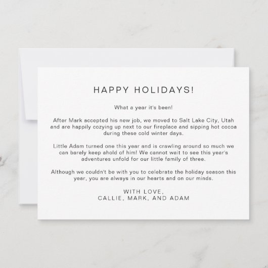 ADELLA Moderne Minimalistische Weihnachtskarte 2 F Einladung (Rückseite)