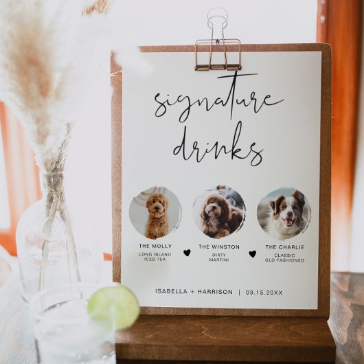 ADELLA Moderner Minimal 3 Foto Haustier Signature Poster