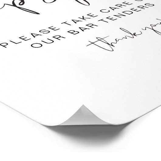 ADELLA Modernes Gefühl Tipsy Zeichen, Tipp Barkeep Poster (Ecke)