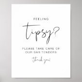 ADELLA Modernes Gefühl Tipsy Zeichen, Tipp Barkeep Poster (Vorne)