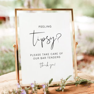 ADELLA Modernes Gefühl Tipsy Zeichen, Tipp Barkeep Poster